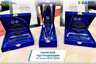 DAMRI Sabet Tiga Penghargaan di Ajang Tahun 2024 dari BPTJ