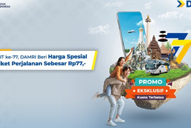HUT ke-77, DAMRI Beri Harga Spesial Tiket Perjalanan Sebesar Rp77,-