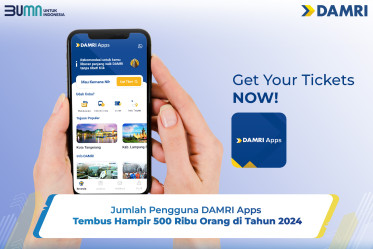 Jumlah Pengguna DAMRI Apps Tembus Hampir 500 Ribu Orang di Tahun 2024
