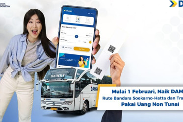 Mulai 1 Februari, Naik DAMRI Rute Bandara Soekarno-Hatta dan Transjawa Pakai Uang Non Tunai