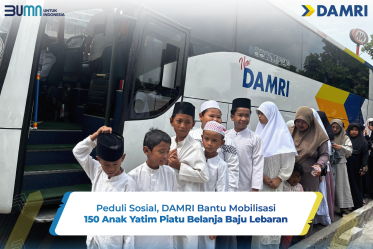 Peduli Sosial, DAMRI Bantu Mobilisasi 150 Anak Yatim Piatu Belanja Baju Lebaran