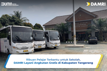 Ribuan Pelajar Terbantu untuk Sekolah, DAMRI Layani Angkutan Gratis di Kabupaten Tangerang