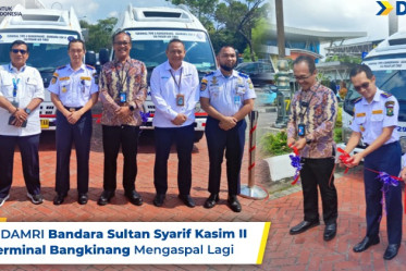 Rute DAMRI Bandara Sultan Syarif Kasim II - Terminal Bangkinang Mengaspal Lagi